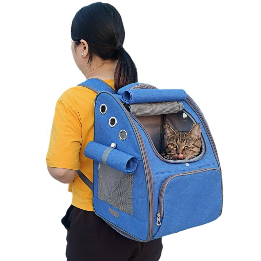 Foldable Breathable Pet Carrier Backpack Travel Bag