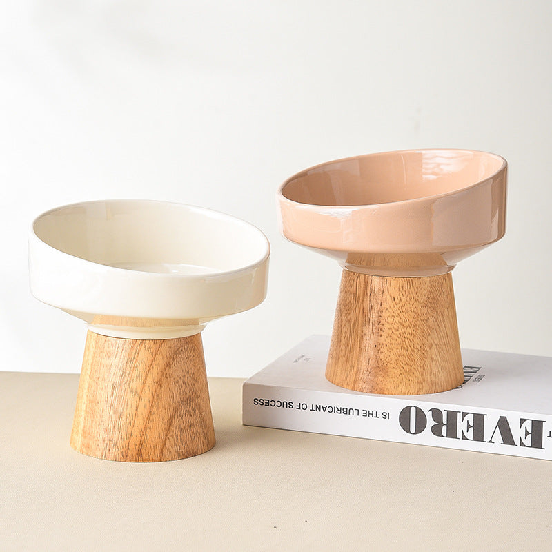 Elevated Pet Ceramic Food And Water Feeding Bowl