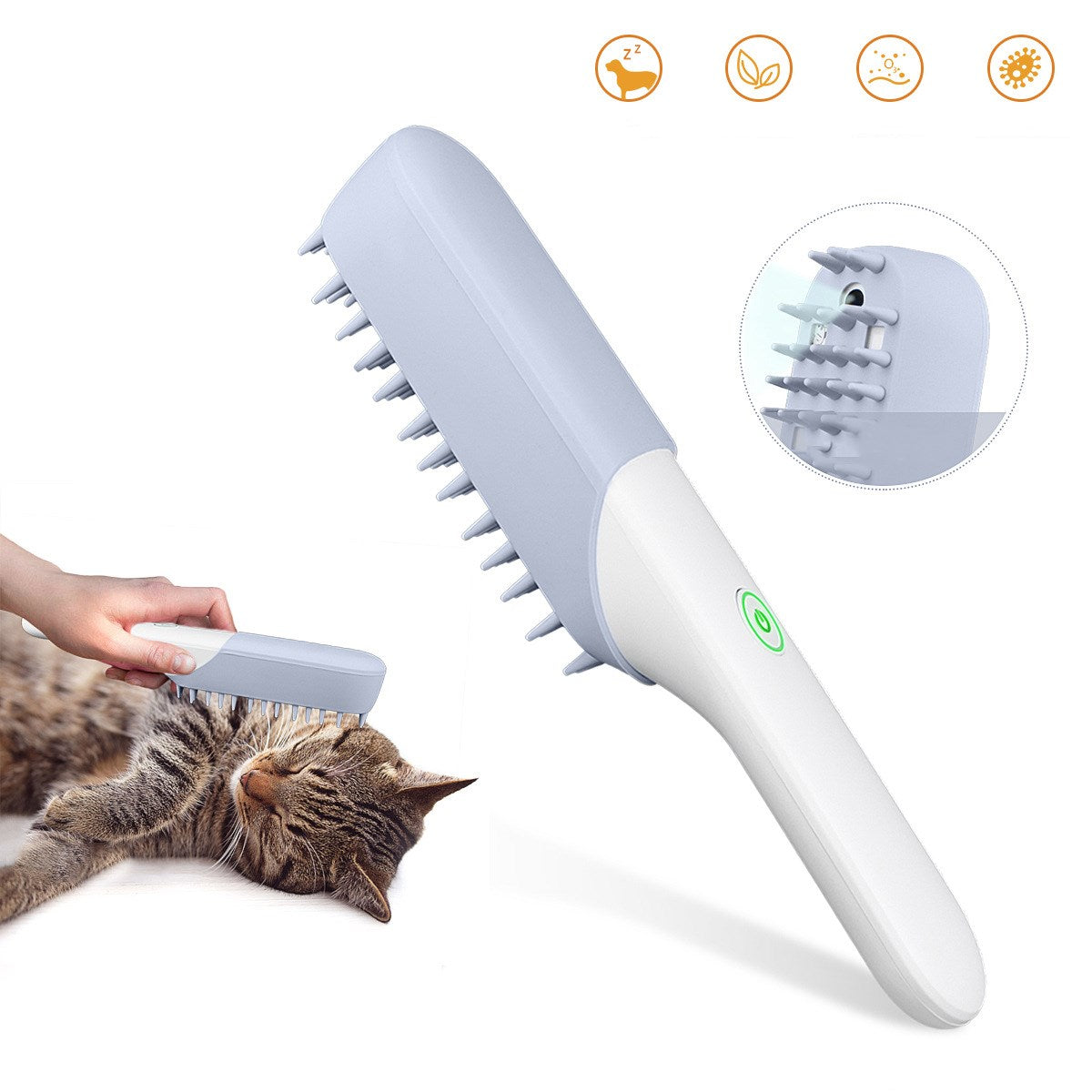 Silicone Pet Grooming Massage Brush Hair Removal Tool