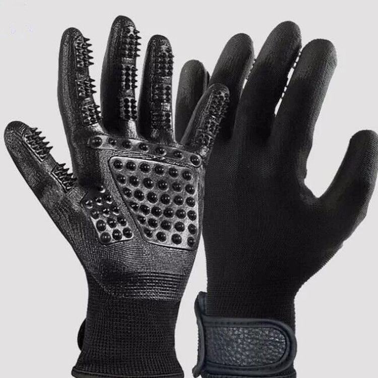 Soft Rubber Pet Grooming Glove Hair Removal Massage Tool