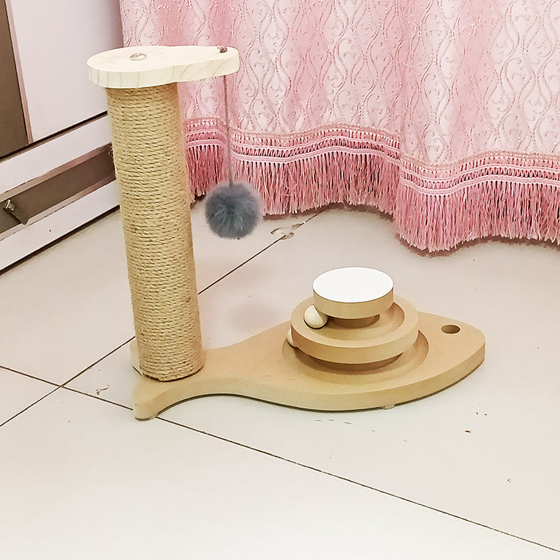 Solid Wood Pet Turntable Bite Resistant Interactive Toy
