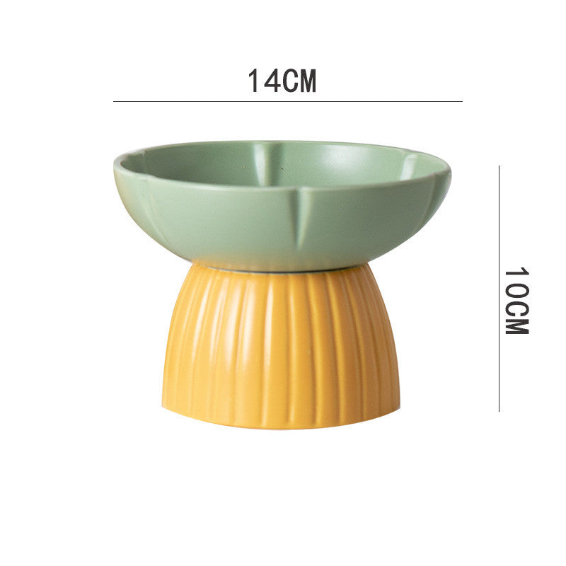 Pet Macaron Style Ceramic Feeding Bowl With Candy Colors