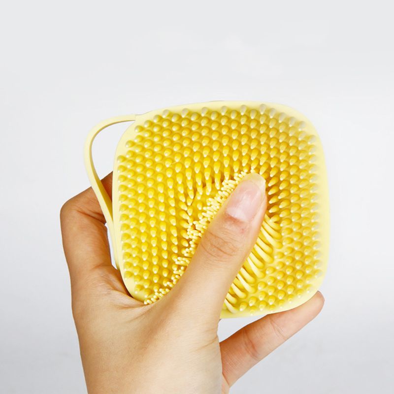 Silicone Bristle Pet Bath Brush Shampoo Dispenser Grooming Tool