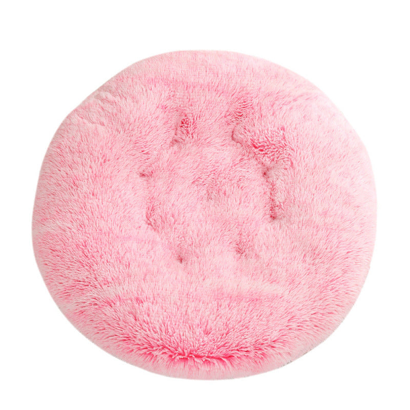 Round Plush Warm Pet Sleeping Mat Bed House