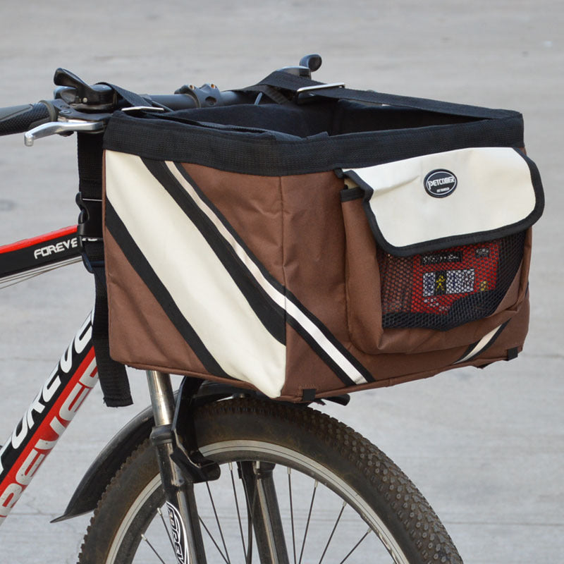 Pet Bicycle Front Basket Carrier Bag Removable Transport Seat