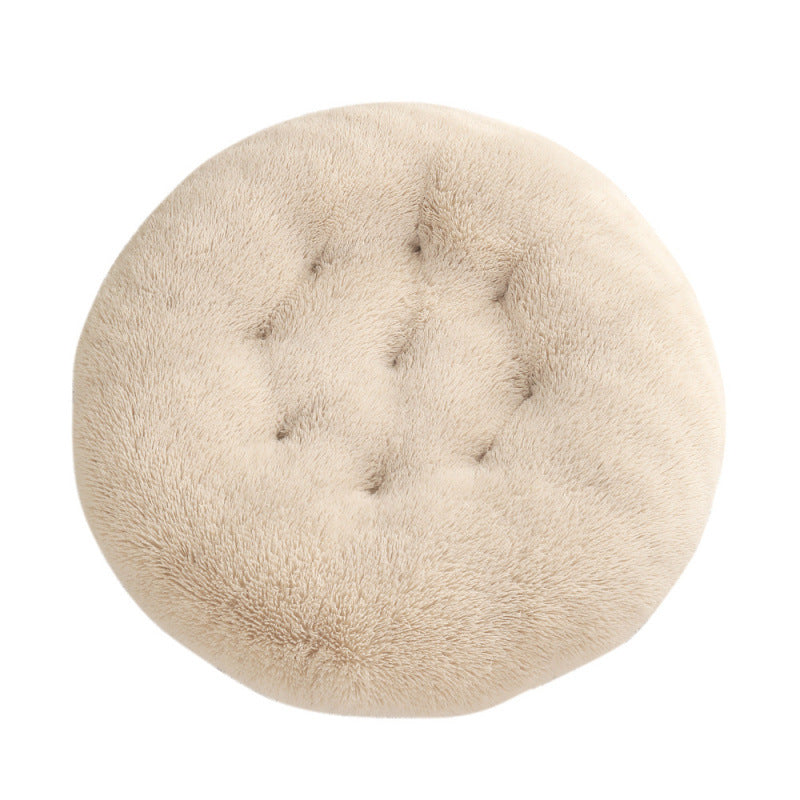 Round Plush Warm Pet Sleeping Mat Bed House