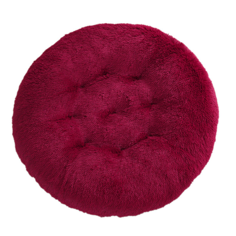 Round Plush Warm Pet Sleeping Mat Bed House