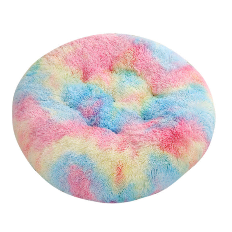 Round Plush Warm Pet Sleeping Mat Bed House