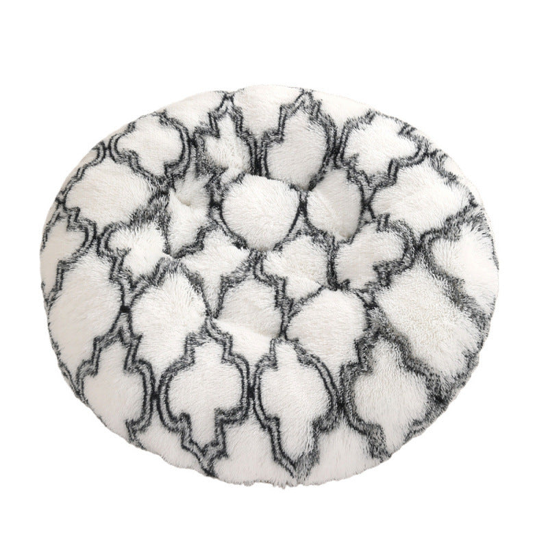 Round Plush Warm Pet Sleeping Mat Bed House