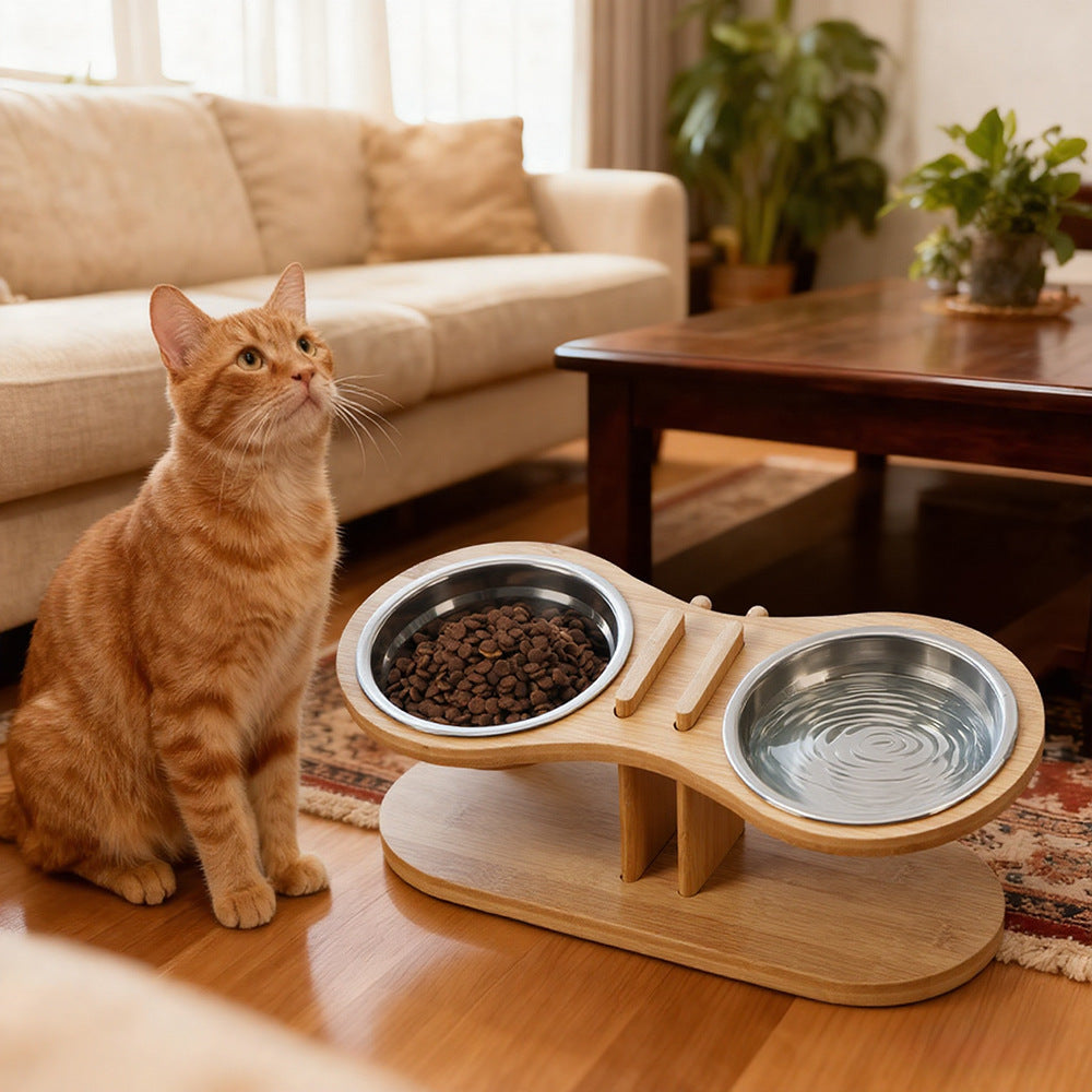 Adjustable Tilted Pet Feeding Bowl Stand Holder