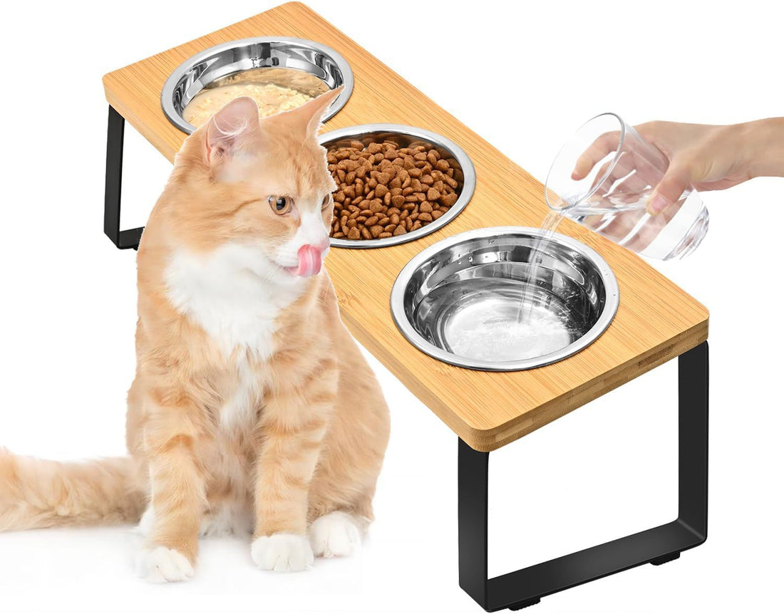 Wood Iron Pet Feeding Rack With Bowl Stand