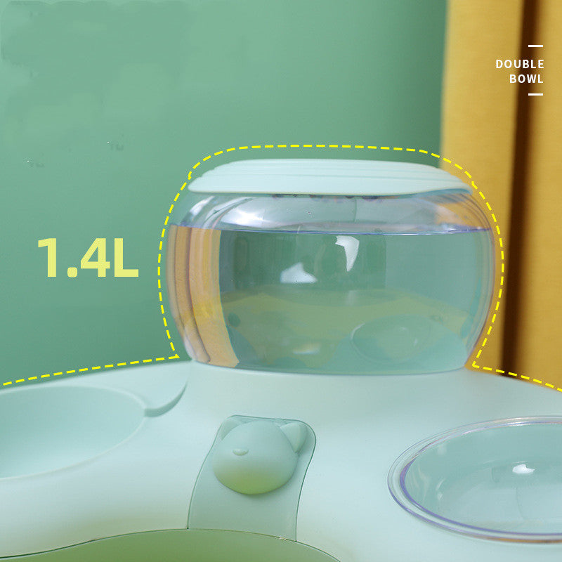 Crescent Automatic Pet Water And Food Double Bowl