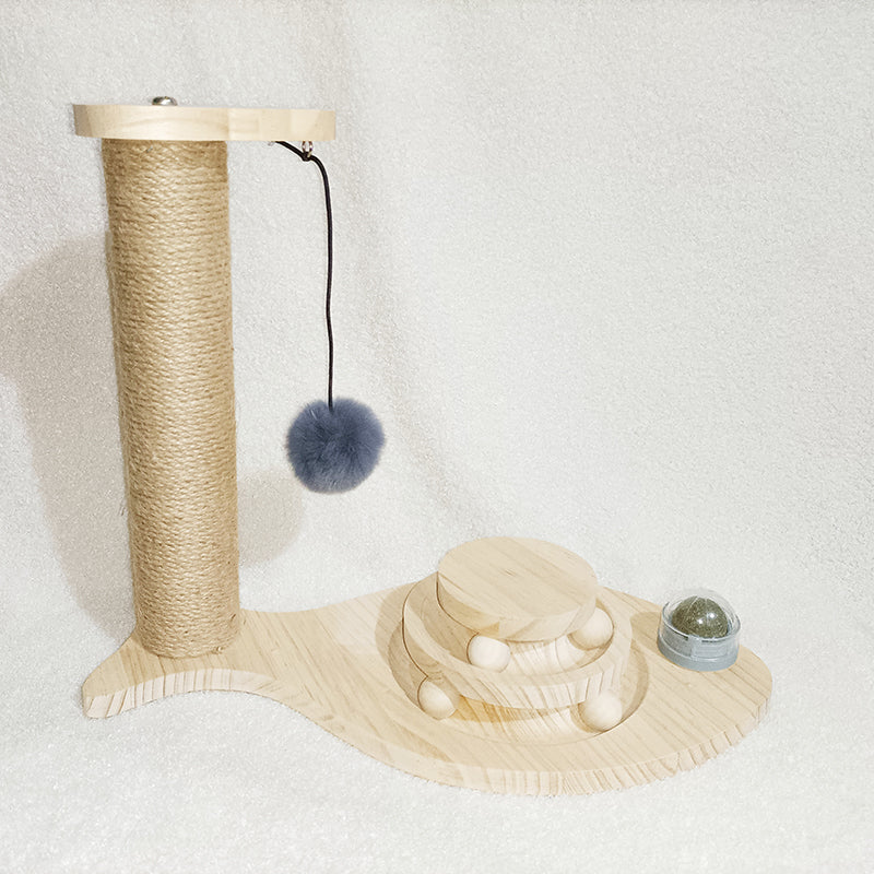 Solid Wood Pet Turntable Bite Resistant Interactive Toy