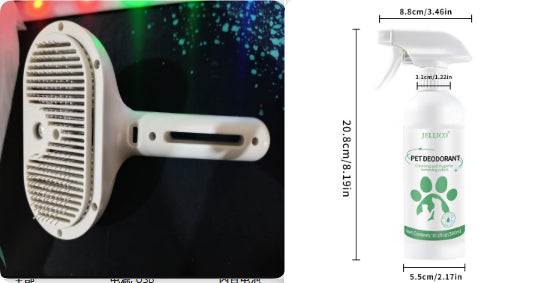 Self Cleaning Pet Grooming Brush With Built-In Mist Humidifier