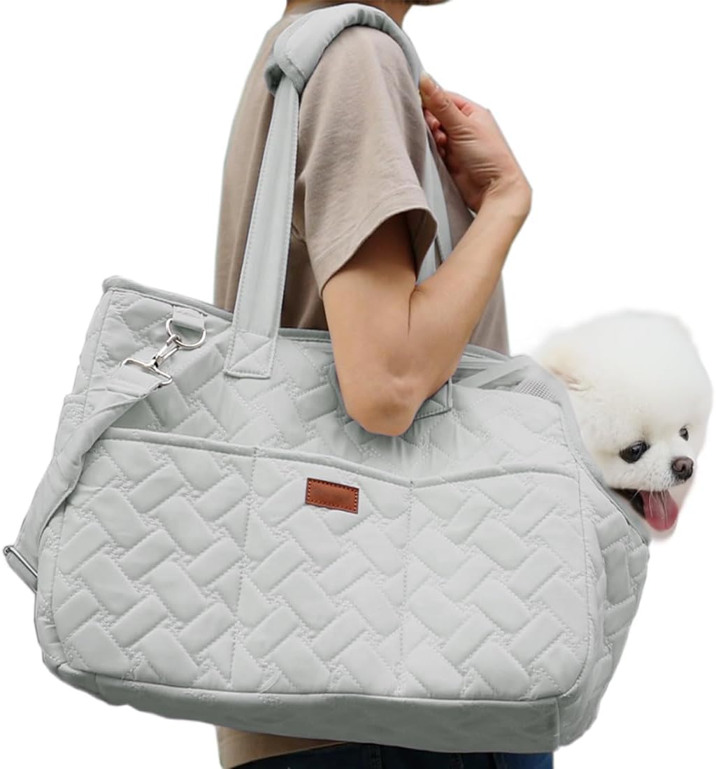 Breathable Mesh Pet Carrier Handbag With Pockets Travel Tote