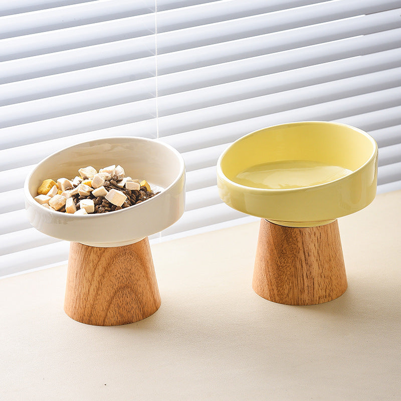 Elevated Pet Ceramic Food And Water Feeding Bowl