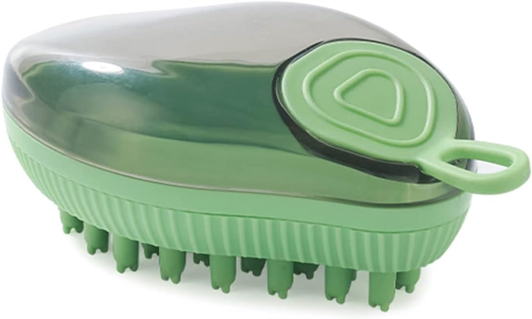 Silicone Pet Bath Brush Soap Dispenser Grooming Tool