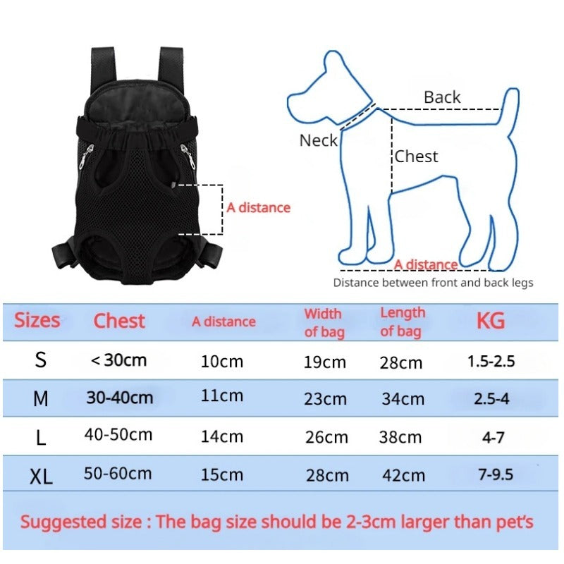 Breathable Adjustable Pet Front Carrier Backpack Hiking Bag