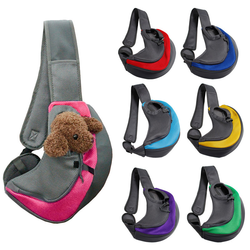 Mesh Oxford Pet Carrier Shoulder Sling Travel Bag