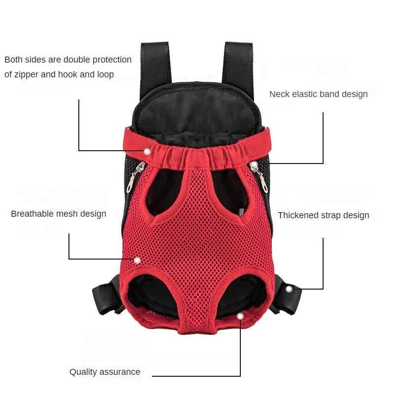Breathable Adjustable Pet Front Carrier Backpack Hiking Bag