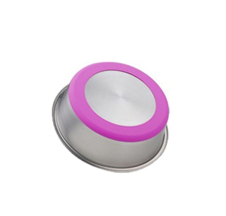 Silicone And Stainless Steel Pet Food And Water Bowl