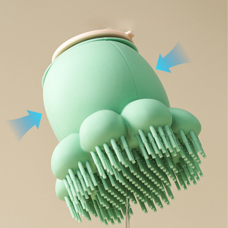 Pet Bath Silicone Massage Brush With Body Wash Dispenser
