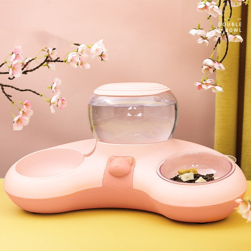 Crescent Automatic Pet Water And Food Double Bowl