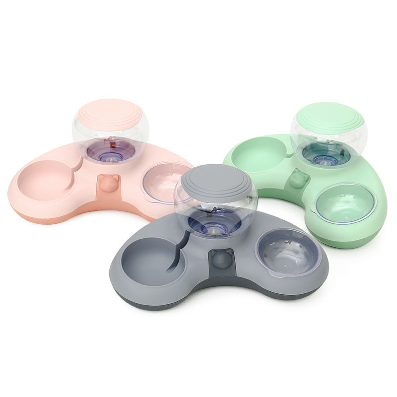 Crescent Automatic Pet Water And Food Double Bowl